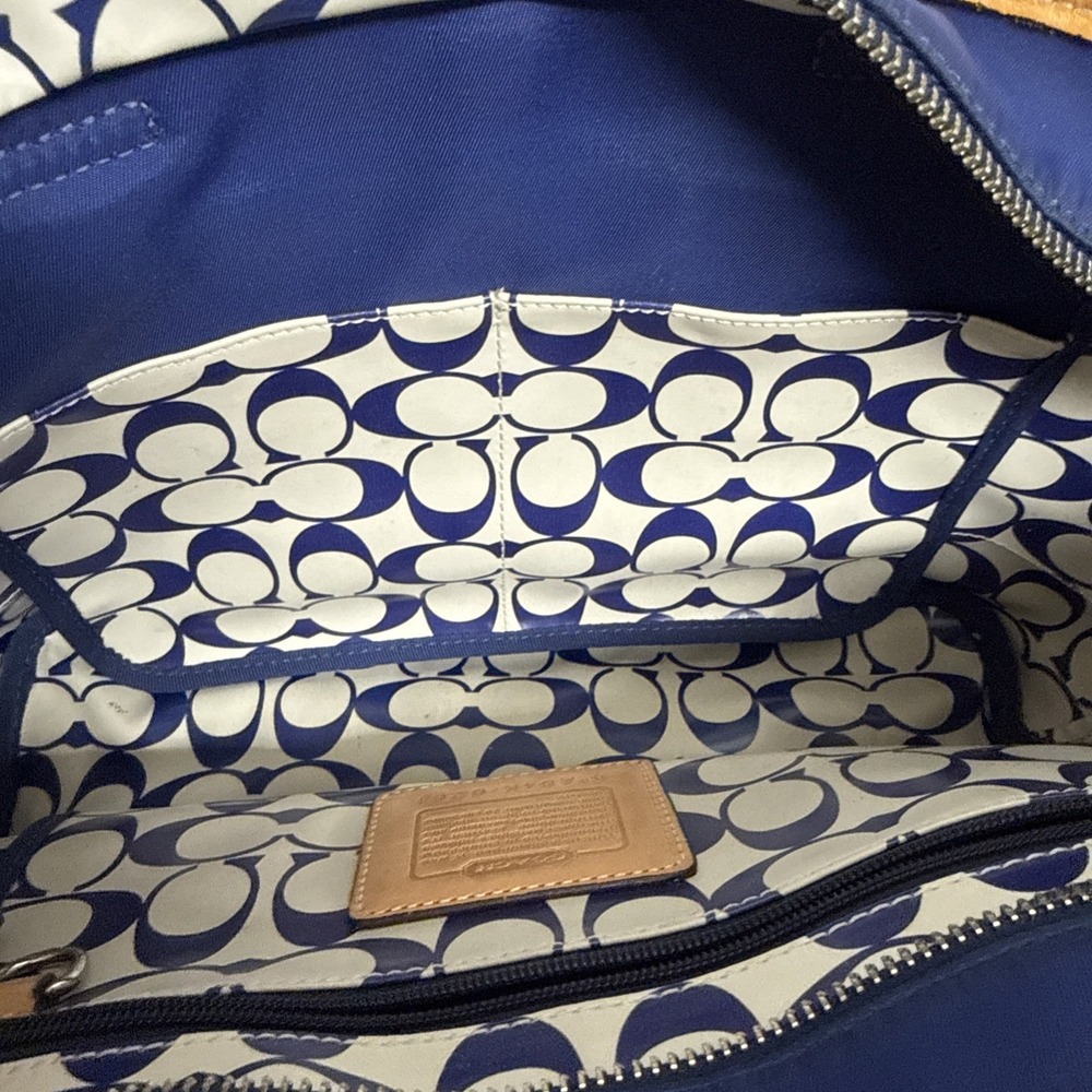 Vtg Coach Mini Tote Hamptons Blue Green Brown‎ #6261  arly 2000's Preppy Vaca - Picture 7 of 16